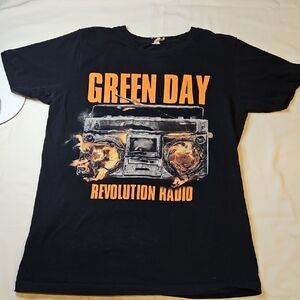 Green Day Black Band Tee Small Revolution Radio Graphic T-Shirt